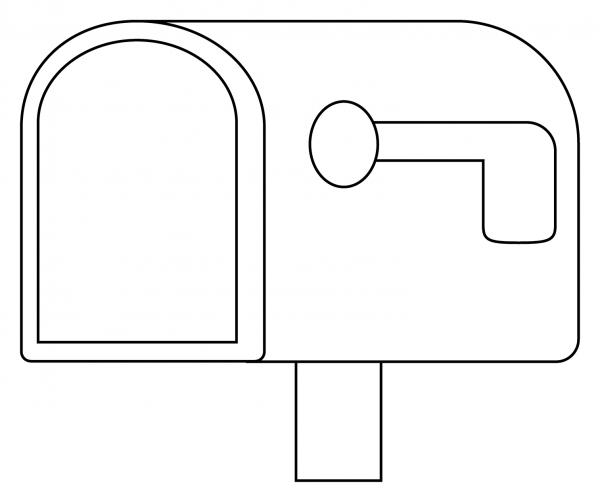 Open Mailbox with Lowered Flag Emoji coloring page image