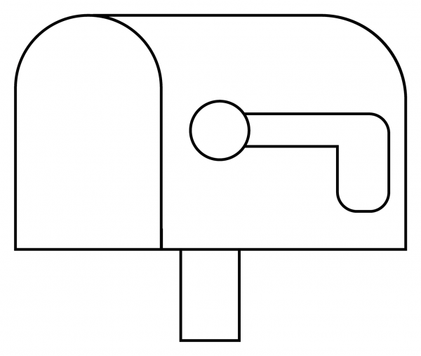 Open Mailbox with Lowered Flag Emoji coloring page image