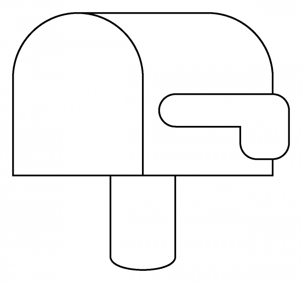 Open Mailbox with Lowered Flag Emoji coloring page image