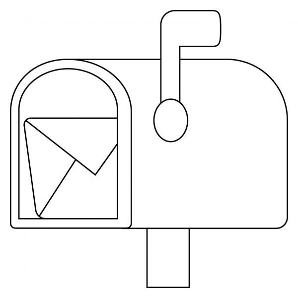 Open Mailbox with Raised Flag Emoji coloring page image