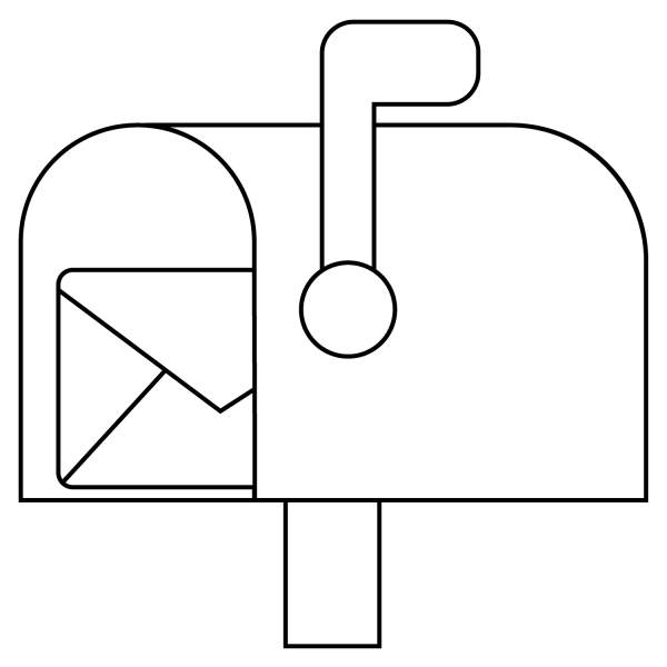 Open Mailbox with Raised Flag Emoji coloring page image