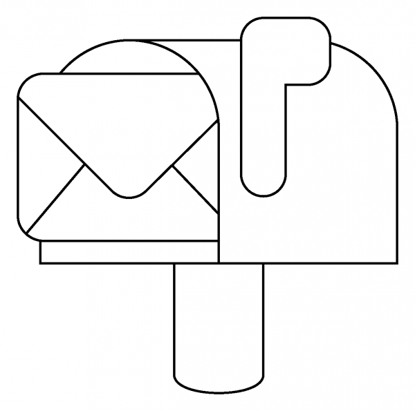 Open Mailbox with Raised Flag Emoji coloring page image