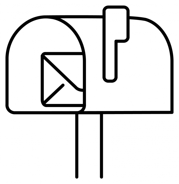 Open Mailbox with Raised Flag Emoji coloring page image