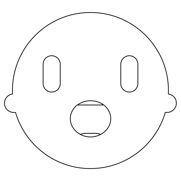 Open Mouth Face Emoji coloring page image