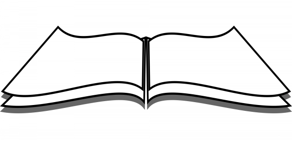 Opened Book coloring page image