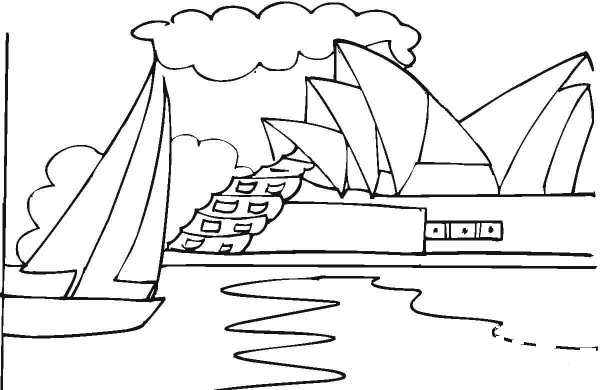 Opera House in Sydney  coloring page image