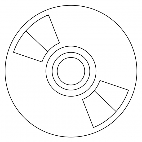 Optical Disc Emoji coloring page image