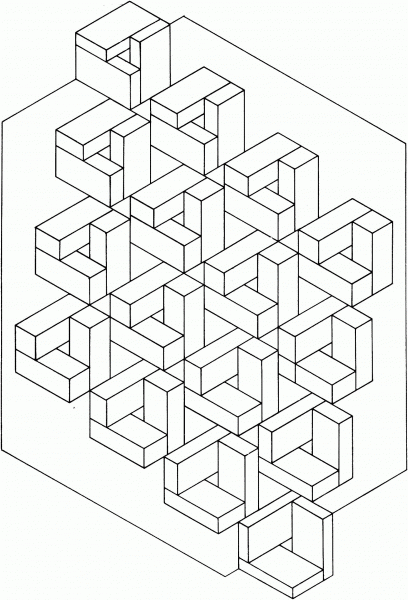 Optical Illusion 10 coloring page image
