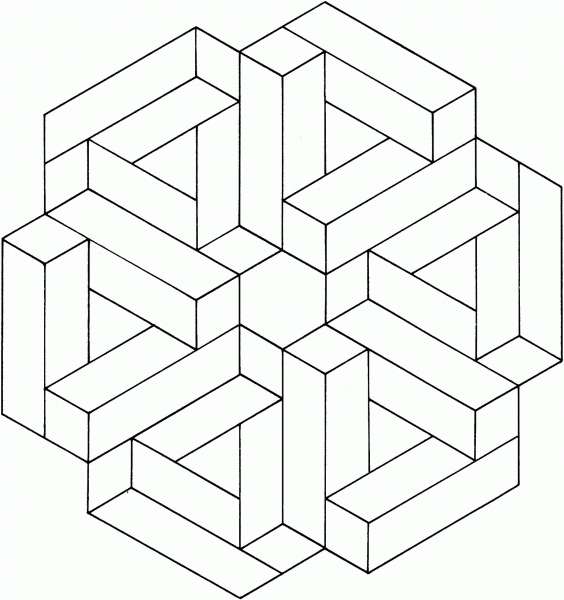 Optical Illusion 12 coloring page image
