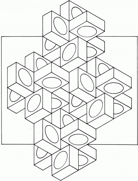 Optical Illusion 14 coloring page image