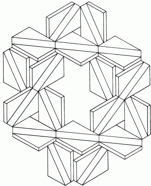 Optical Illusion 16 coloring page image