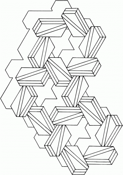 Optical Illusion 17 coloring page image