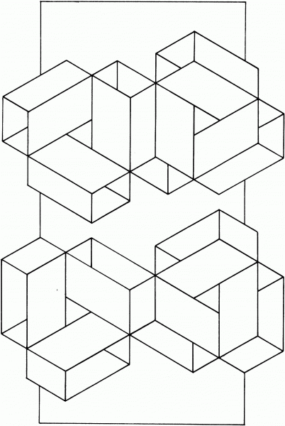 Optical Illusion 6 coloring page image