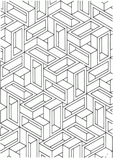 Optical Illusion 8 coloring page image