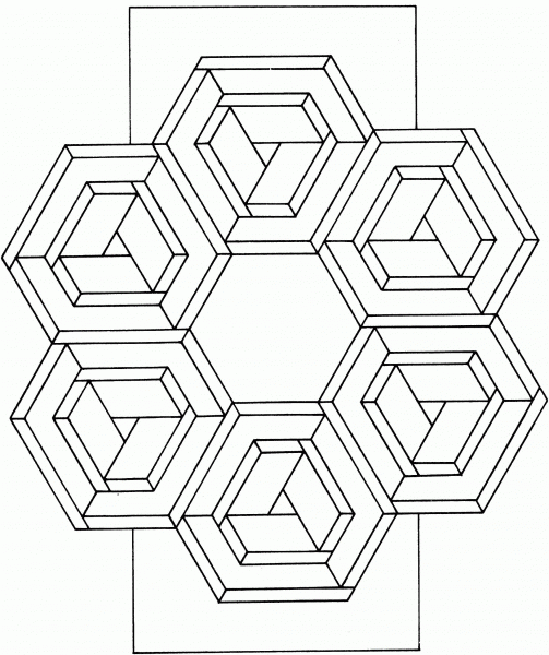 Optical Illusion 9 coloring page image