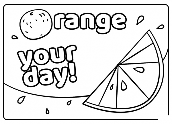 Orange Your Day – Encouraging Notes with Fruits coloring page image