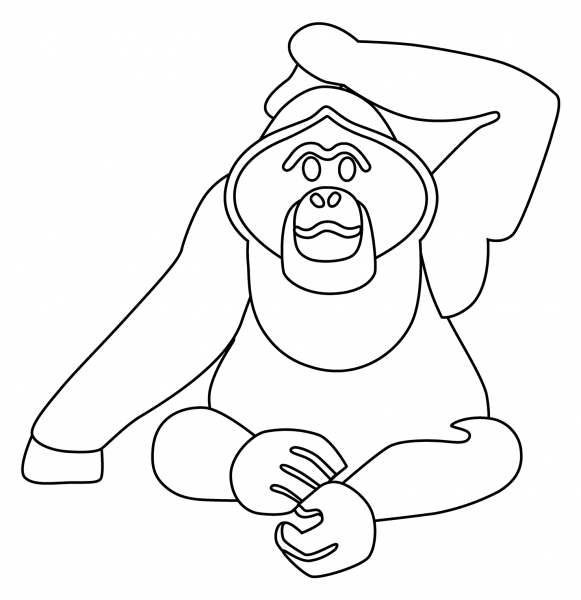 Orangutan Emoji coloring page image