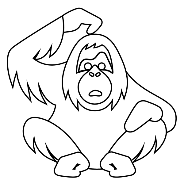 Orangutan Emoji coloring page image