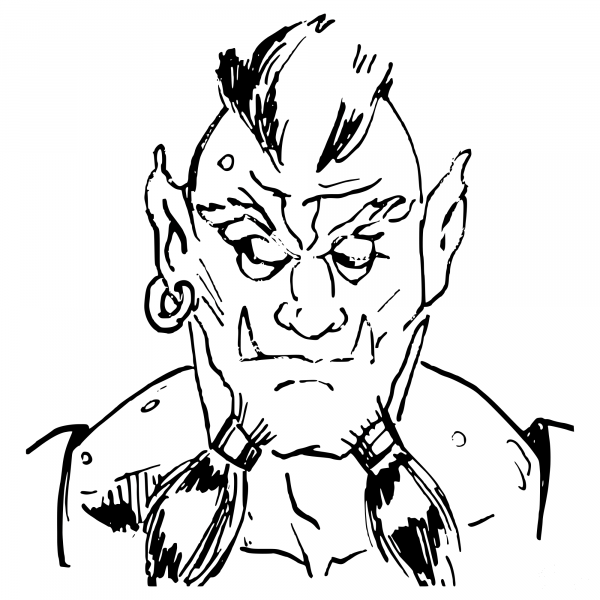 Orc coloring page image