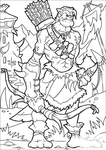 Orc Hunter coloring page image