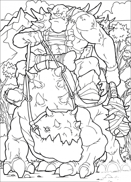 Orc Raider coloring page image