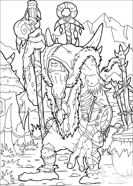 Orc Shaman coloring page image