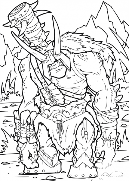 Orc Warrior coloring page image