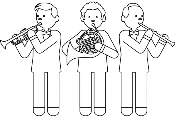 Orchestra coloring page image