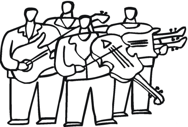 Orchestra With Violas  coloring page image