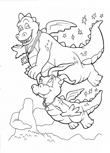 Ord And Cassie In The Sky  coloring page image
