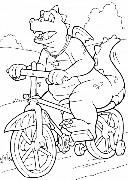 Ord On The Bike  coloring page image