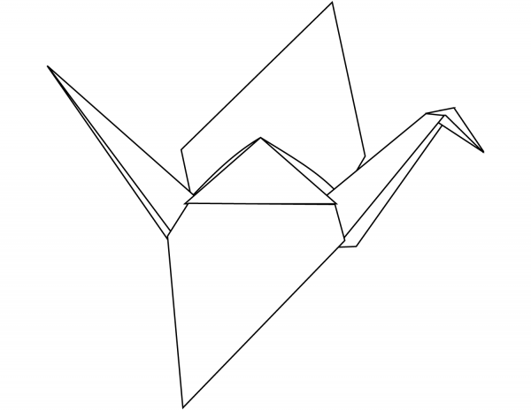Origami Crane coloring page image