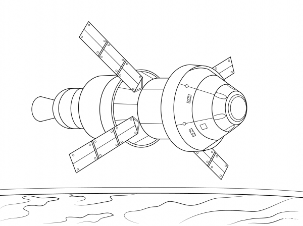 Orion Spacecraft Service Module coloring page image