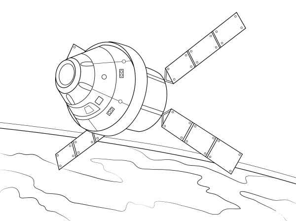 Orion Spacecraft with Atv Based Service Module coloring page image