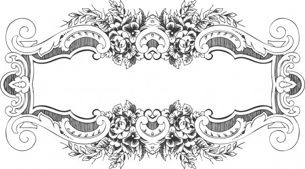 Ornate Vintage Floral Frame coloring page image