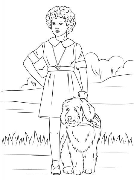 Orphan Annie with One-Lung coloring page image
