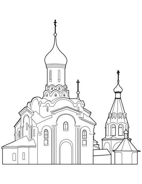 Orthodox Cathedral coloring page image