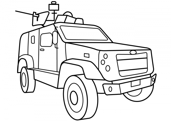 Oshkosh M-ATV Vehicle coloring page image