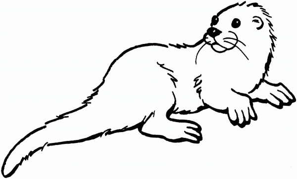 Otter coloring page image