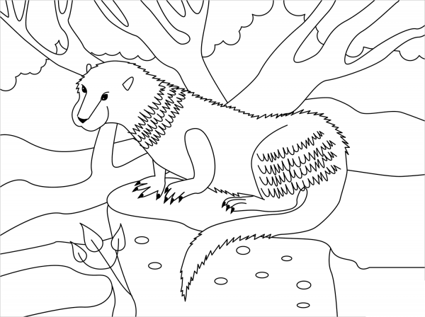Otter coloring page image