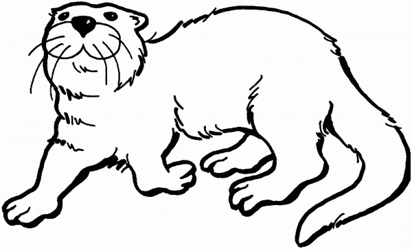 Otter coloring page image