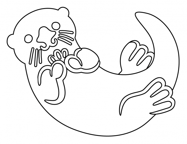 Otter Emoji coloring page image