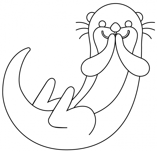 Otter Emoji coloring page image