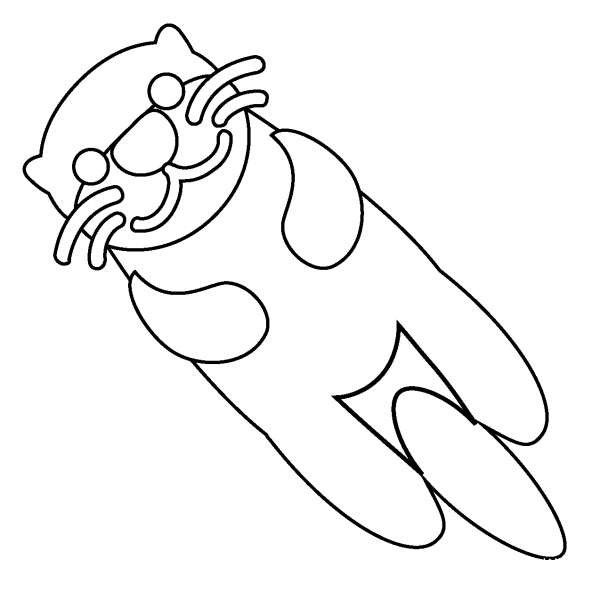 Otter Emoji coloring page image