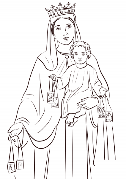 Our Lady of Carmel coloring page image