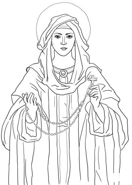 Our Lady of the Rosary coloring page image
