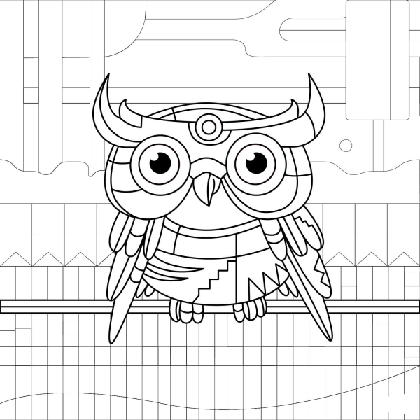 Owl coloring page image