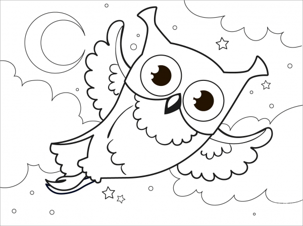 Owl coloring page image