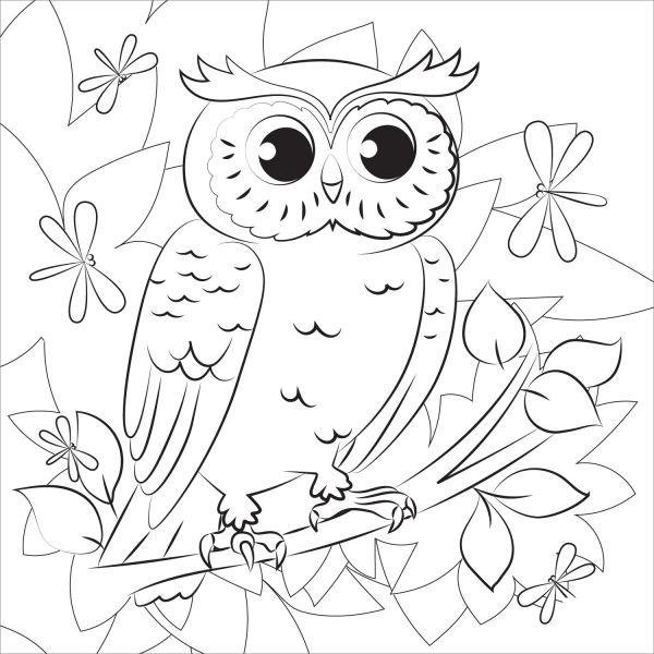 Owl coloring page image