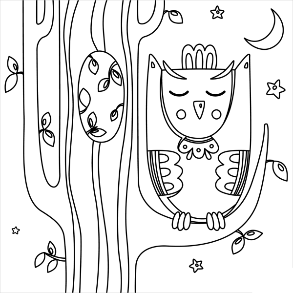 Owl coloring page image
